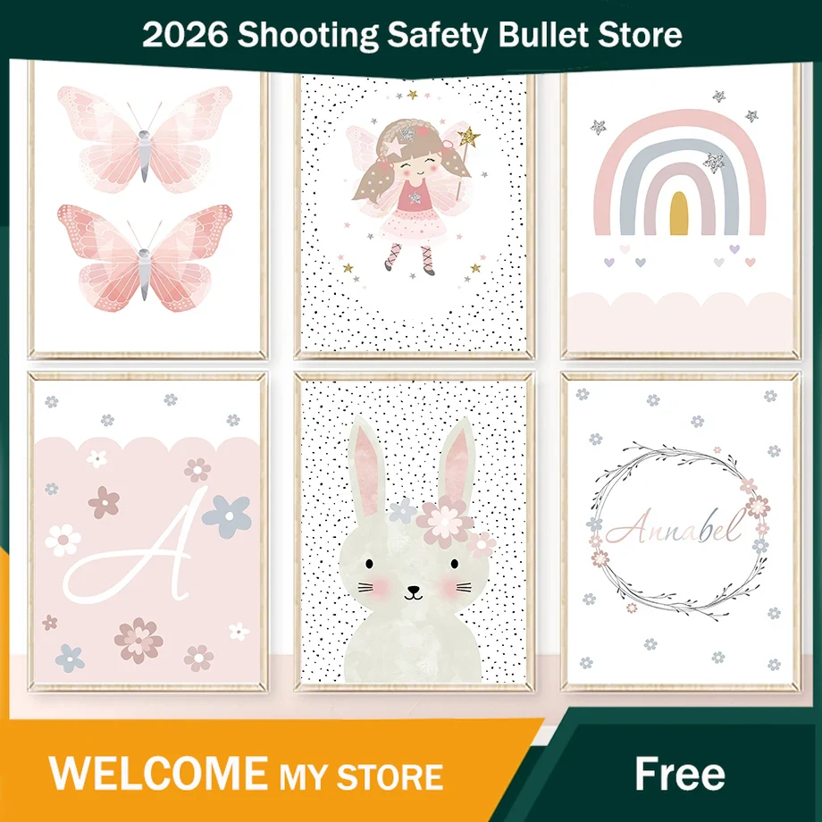 Baby Nursery Posters - لوحة فنية جدارية لطيفة لفتاة مع