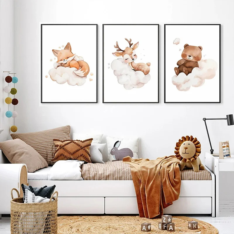 Baby Nursery Murals - لوحة فنية جدارية لطيفة بتصميم راكون