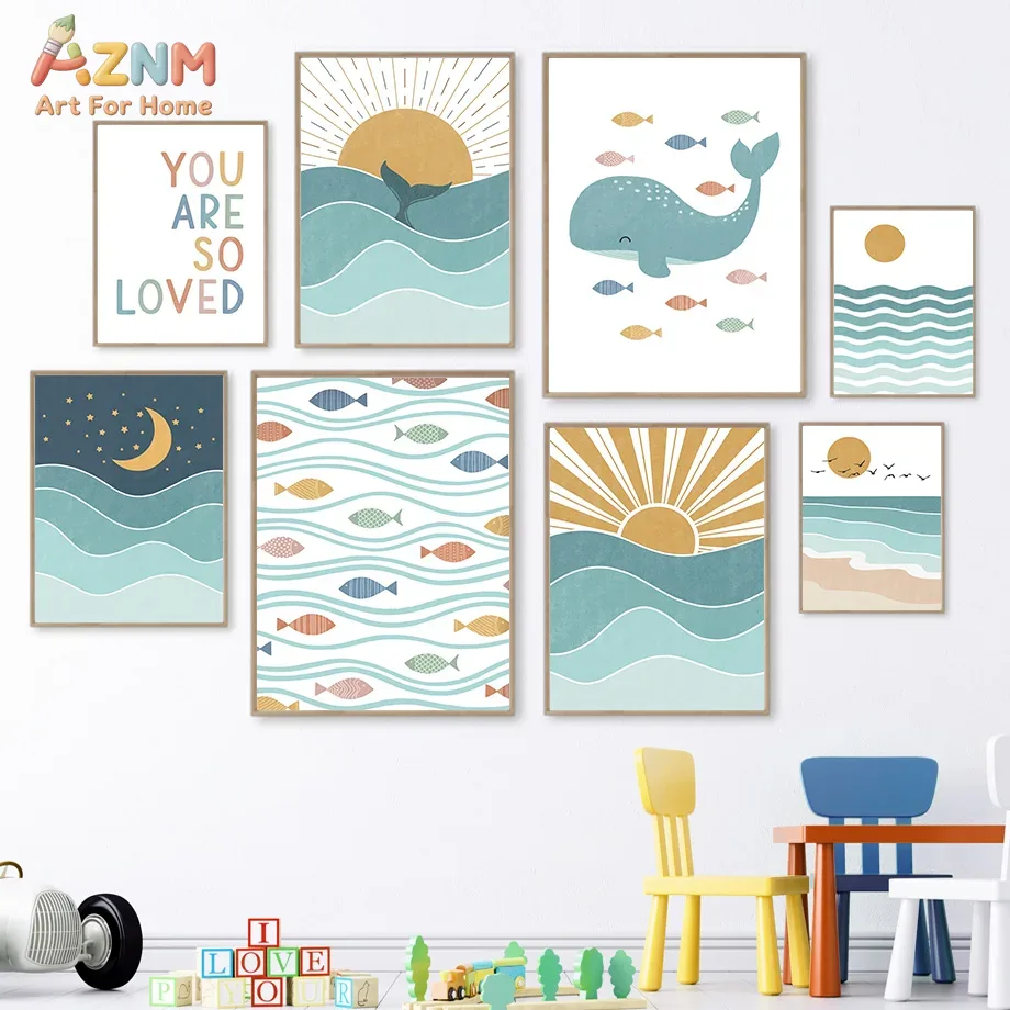 Baby Nursery Paintings - لوحة فنية جدارية من القماش بتصميم