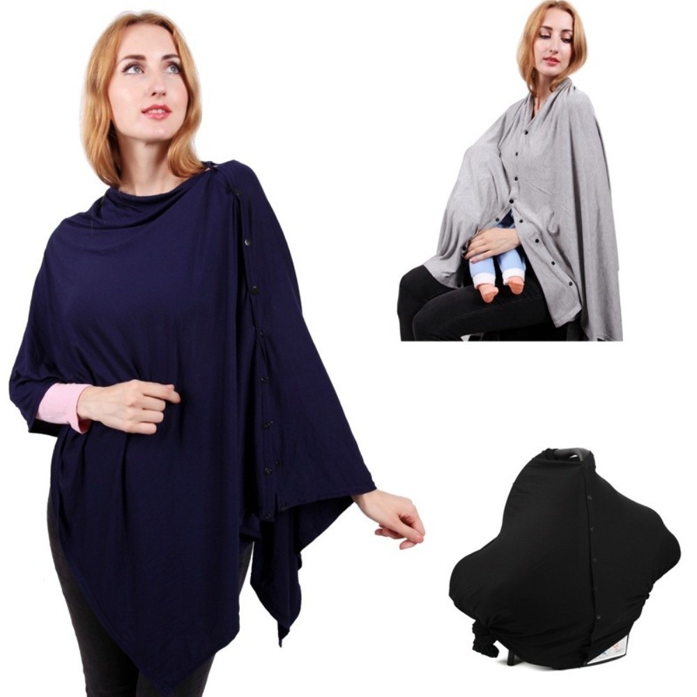 Nursing Cover Breastfeeding - أغطية رضاعة مريحة للأمهات بأزرار، بطانية