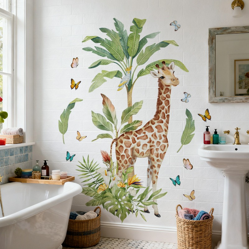 Baby Nursery Murals - ملصق حائط على شكل زرافة على
