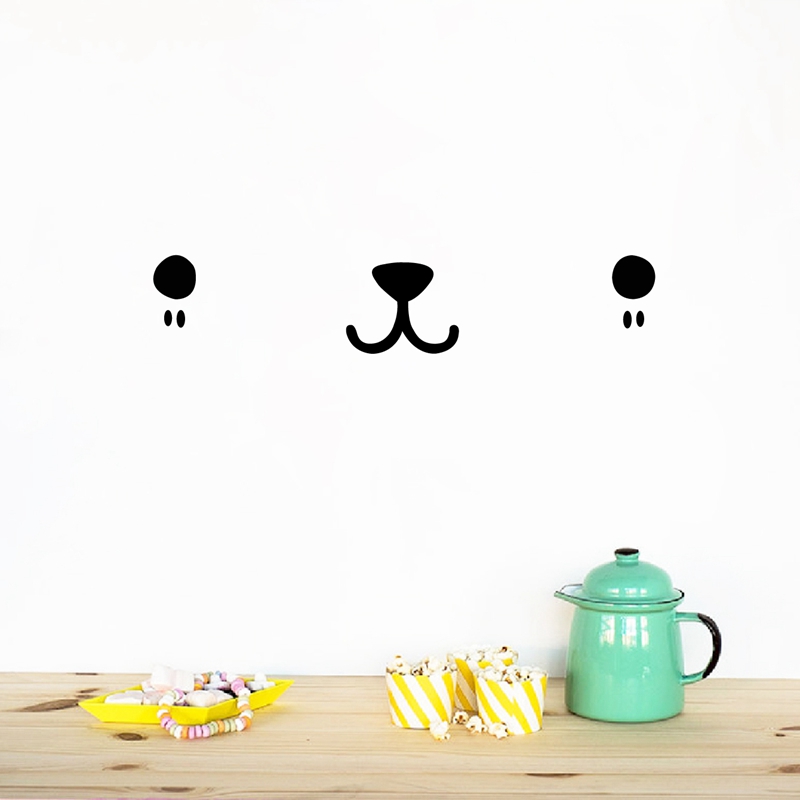 Baby Nursery Murals - لطيف Kawaii الوجه جدار الفن ملصق