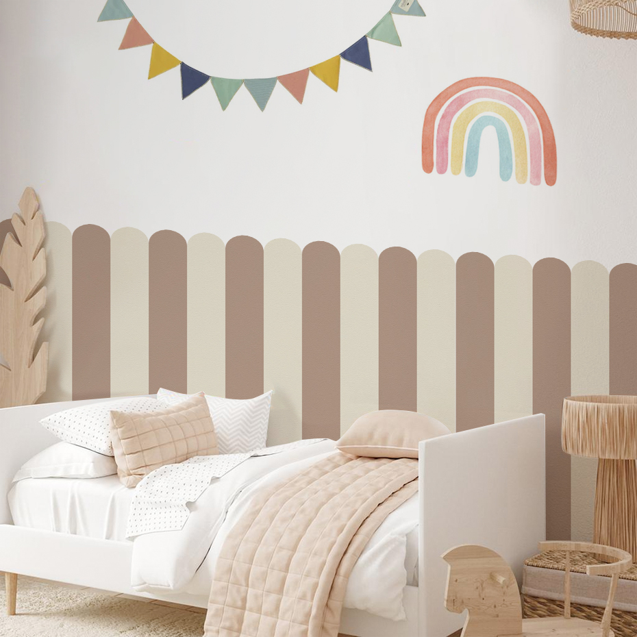 Baby Nursery Wall Mural - متعدد الألوان عمودي مخطط قوس خلفية