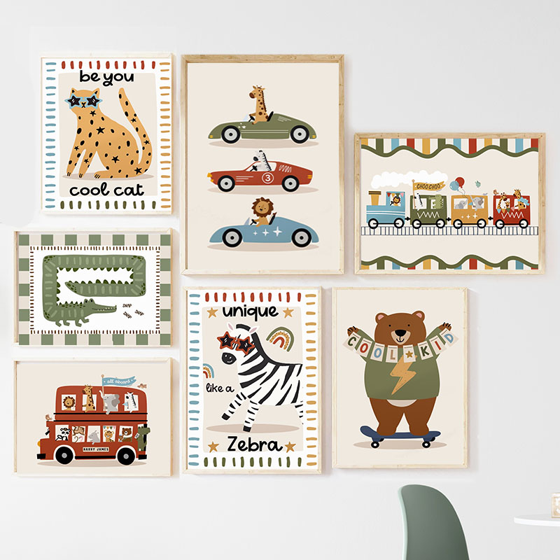 لوحات فنية جدارية كرتونية مضحك - مراجعة Baby Nursery Posters وسعره