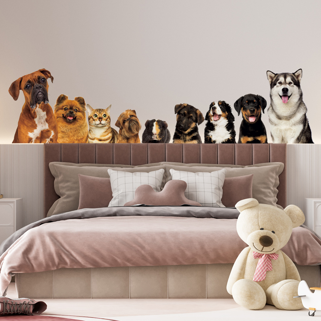 القطط لطيف والكلاب الجدار ملصق - مراجعة Baby Nursery Wall Mural وسعره