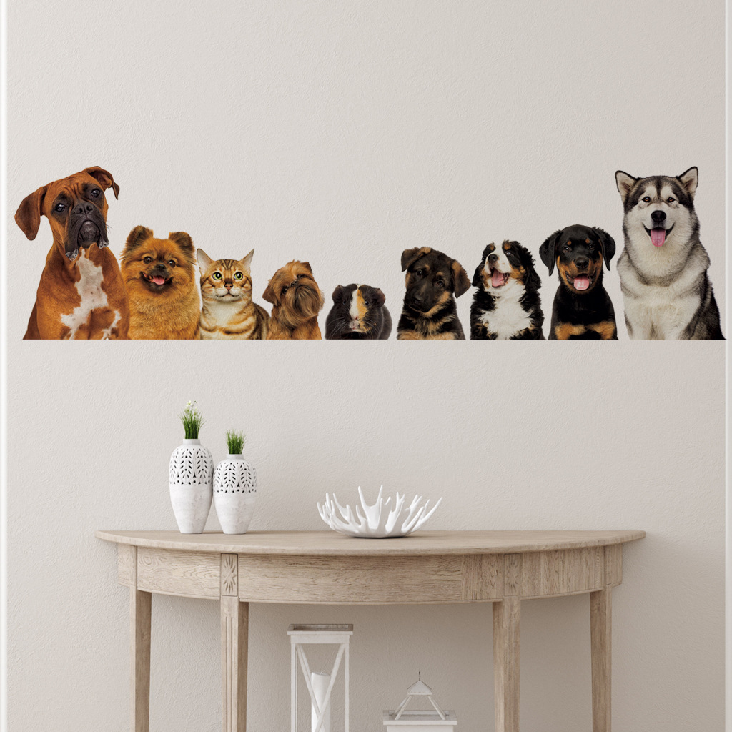 القطط لطيف والكلاب الجدار ملصق - مراجعة Baby Nursery Wall Mural وسعره