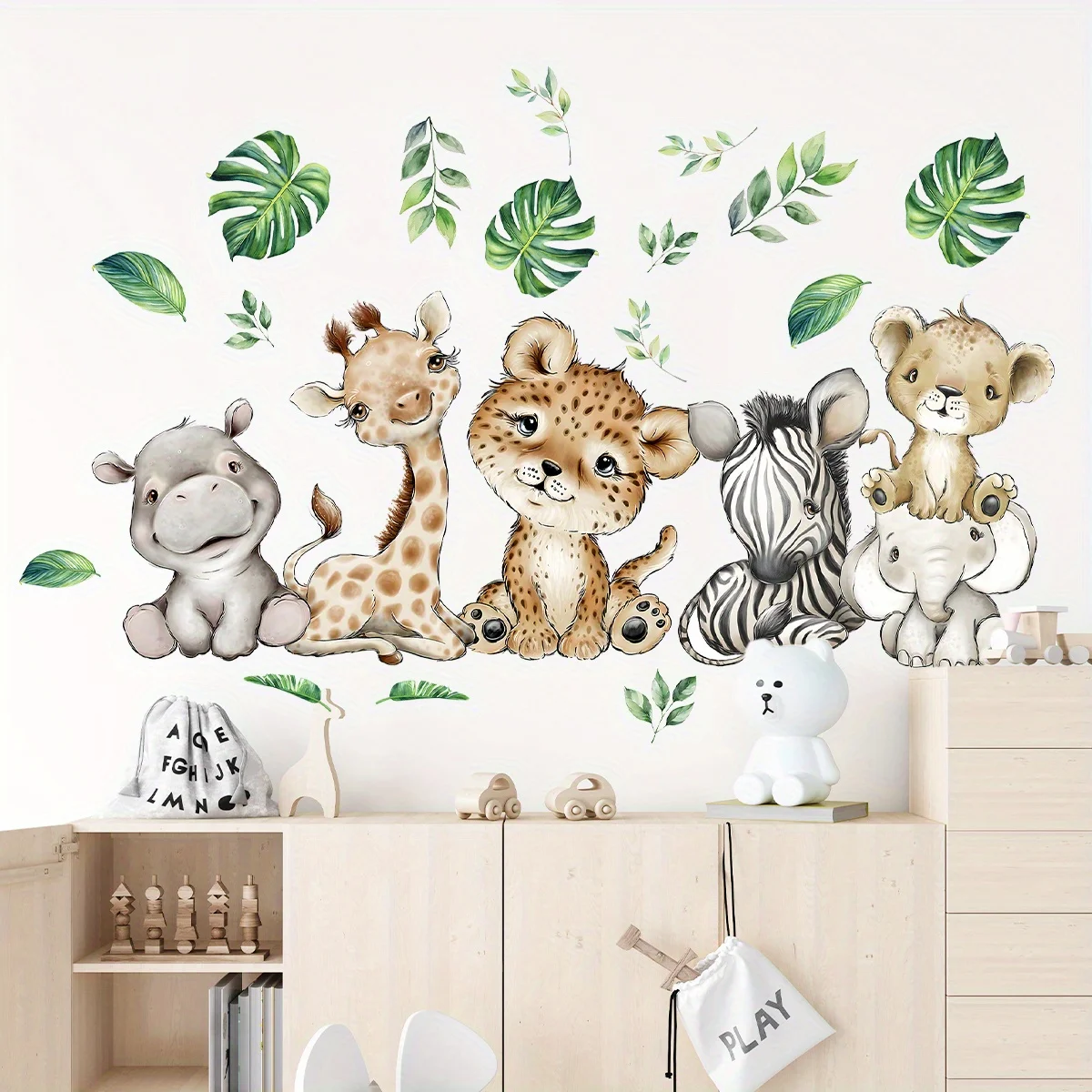 1 قطعة الكرتون لطيف فرس النهر  - مراجعة Baby Nursery Wall Mural وسعره