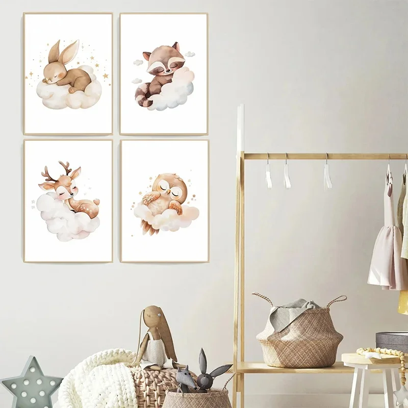 الكرتون سحابة الحيوان حائط لوح - مراجعة Baby Nursery Murals وسعره