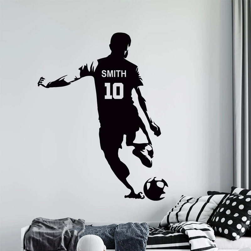 شخصية لاعب كرة القدم اسم ورقم  - مراجعة Baby Nursery Wall Mural وسعره