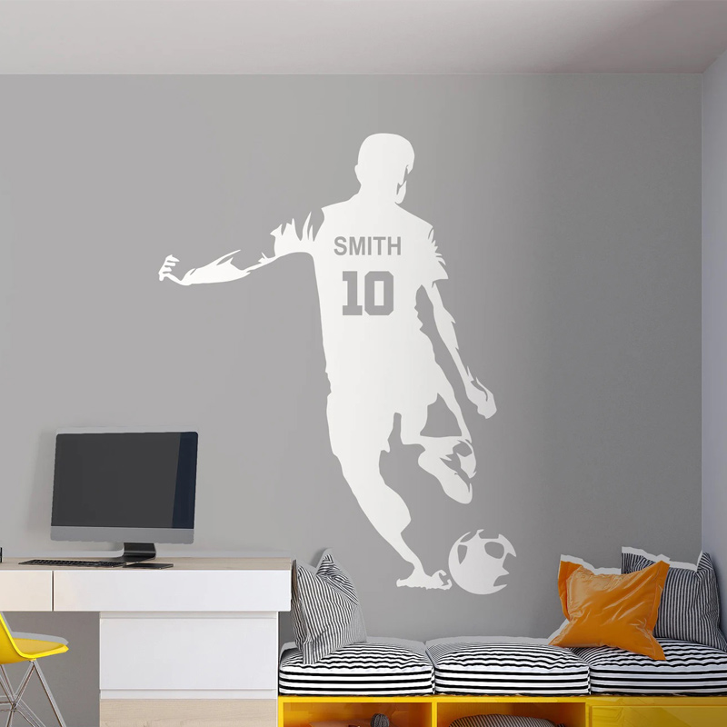 شخصية لاعب كرة القدم اسم ورقم  - مراجعة Baby Nursery Wall Mural وسعره