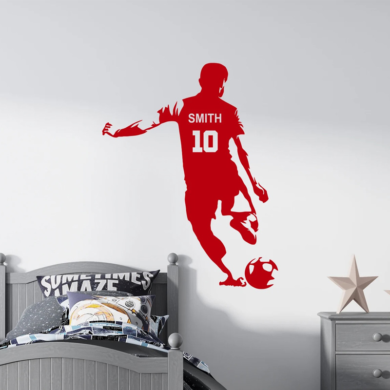 شخصية لاعب كرة القدم اسم ورقم  - مراجعة Baby Nursery Wall Mural وسعره