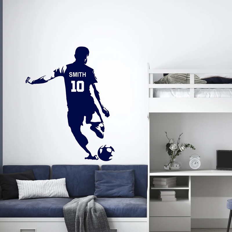 شخصية لاعب كرة القدم اسم ورقم  - مراجعة Baby Nursery Wall Mural وسعره
