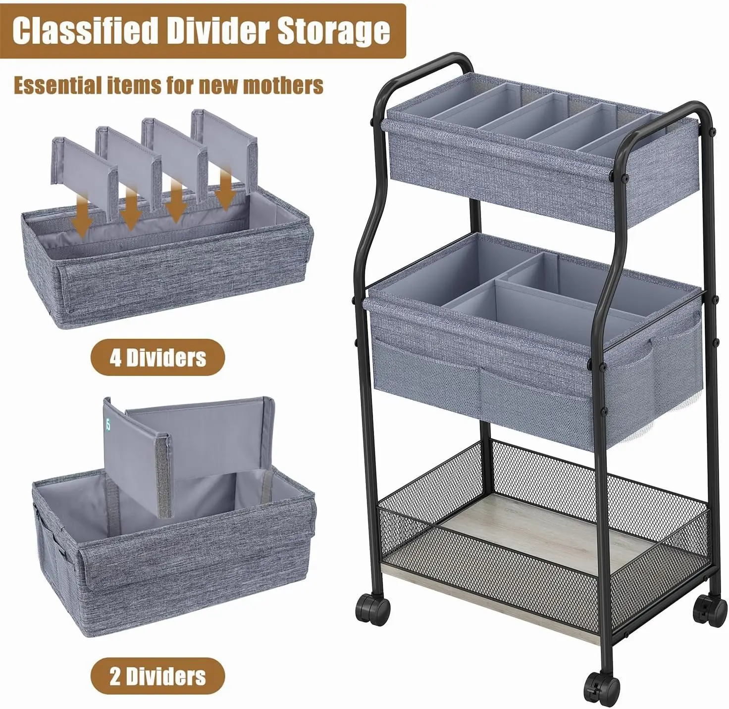عربة تخزين وتنظيم حفاضات الأطف - مراجعة Baby Nursery Utility Cart وسعره