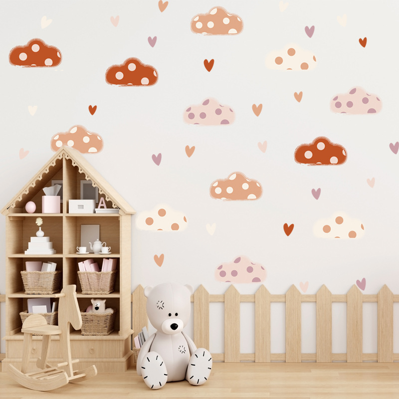بوهو نمط الغيوم شكل قلب ملصقات - مراجعة Baby Nursery Murals وسعره