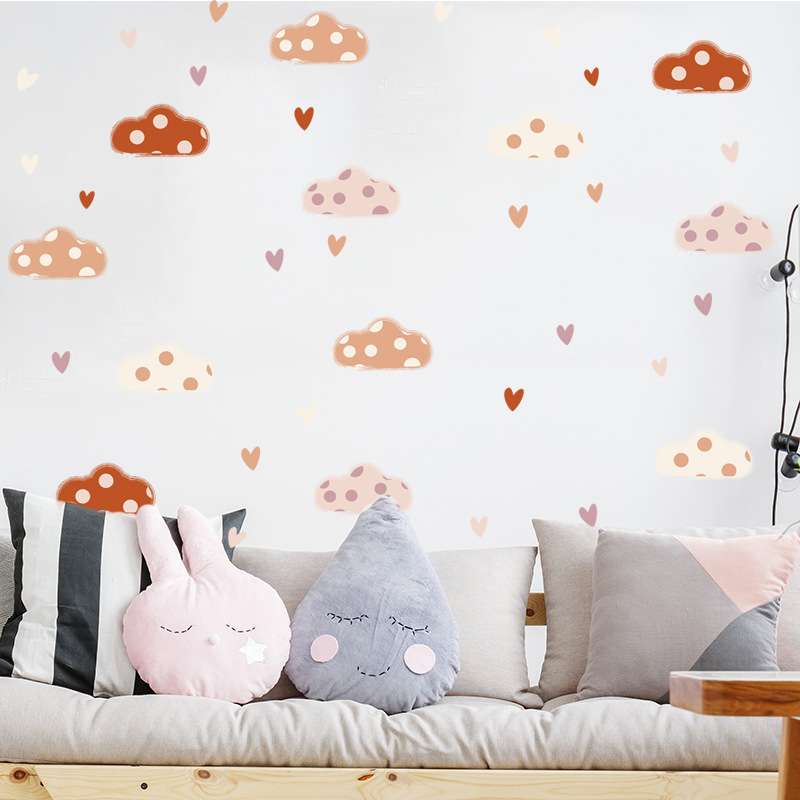بوهو نمط الغيوم شكل قلب ملصقات - مراجعة Baby Nursery Murals وسعره