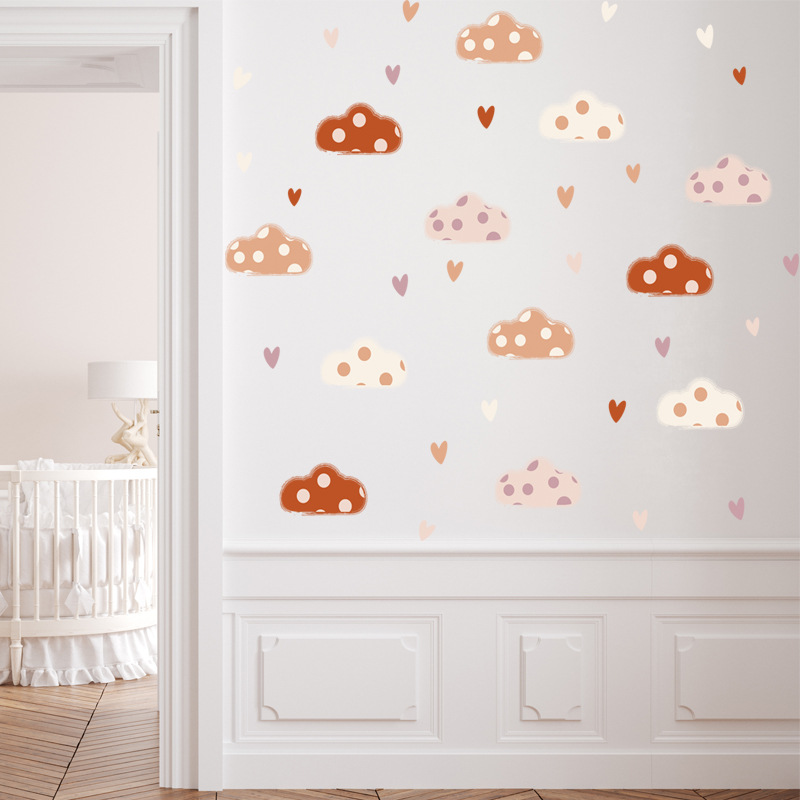 بوهو نمط الغيوم شكل قلب ملصقات - مراجعة Baby Nursery Murals وسعره