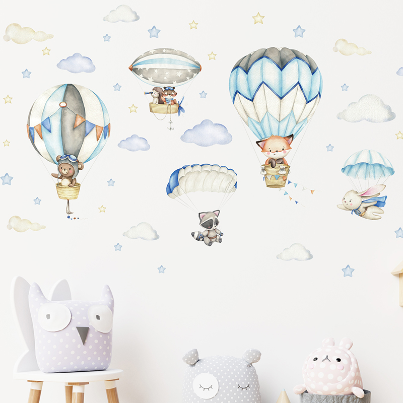 ملصقات حائط على شكل منطاد الهو - مراجعة Baby Nursery Wall Mural وسعره