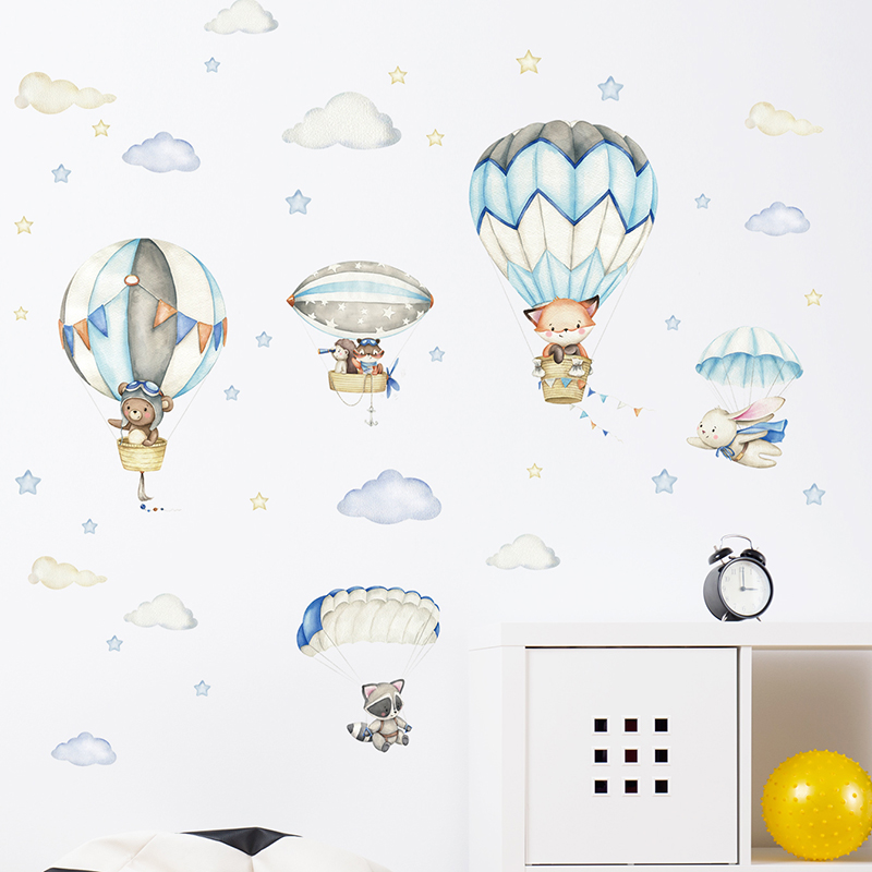 ملصقات حائط على شكل منطاد الهو - مراجعة Baby Nursery Wall Mural وسعره