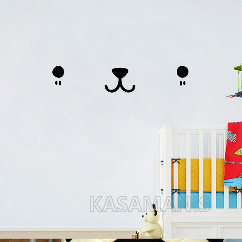 لطيف Kawaii الوجه جدار الفن مل - مراجعة Baby Nursery Murals وسعره