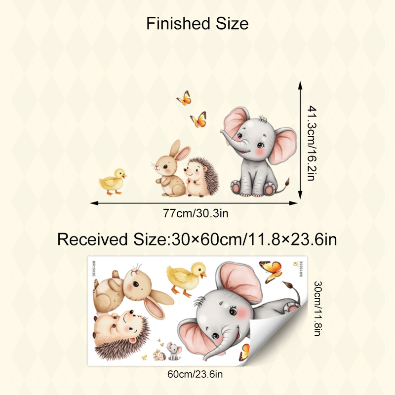 ملصق حائط على شكل حيوانات كرتو - مراجعة Baby Nursery Wall Mural وسعره