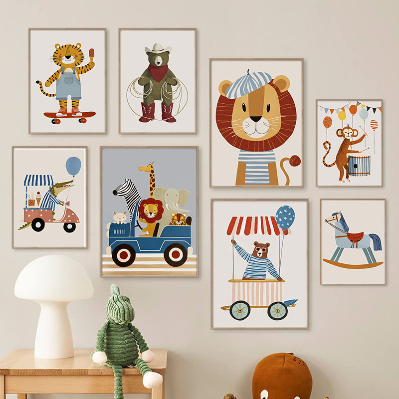 لوحات فنية كرتونية مضحكة لحيوا - مراجعة Baby Nursery Posters وسعره