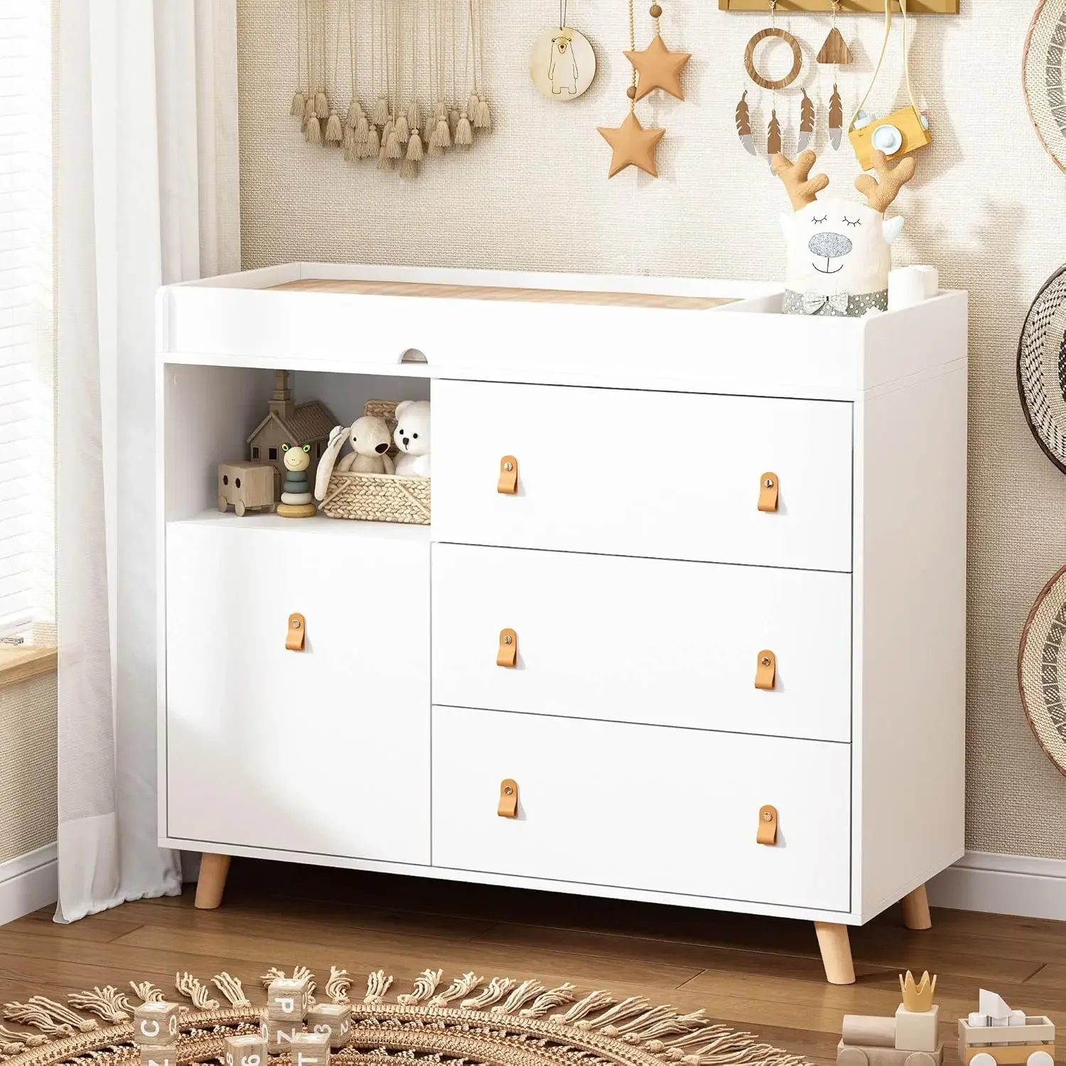 طاولة تغيير ملابس الأطفال مع أ - مراجعة Baby Nursery Chest Of Drawers وسعره
