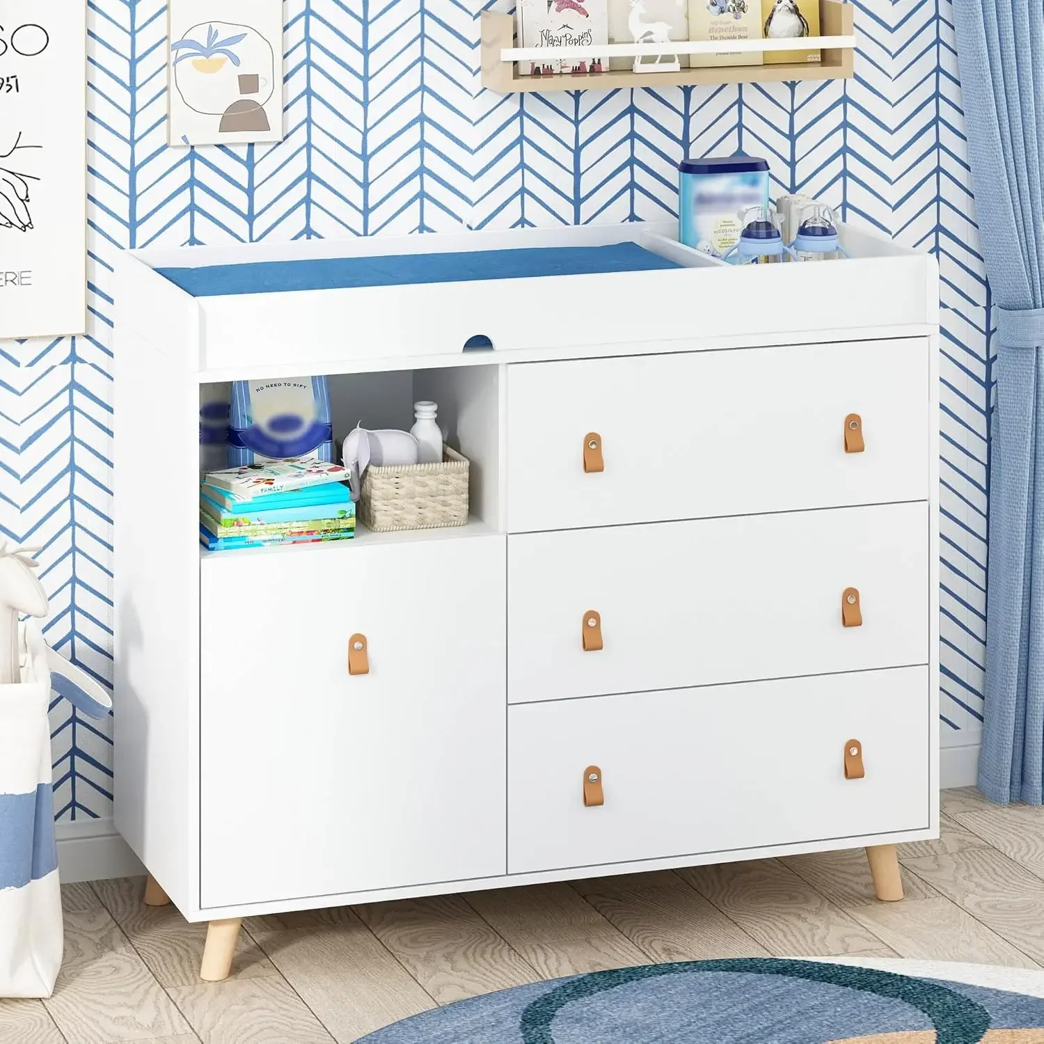 طاولة تغيير ملابس الأطفال مع أ - مراجعة Baby Nursery Chest Of Drawers وسعره