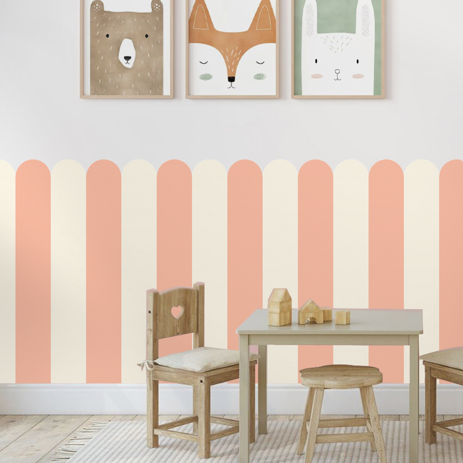 متعدد الألوان عمودي مخطط قوس خ - مراجعة Baby Nursery Wall Mural وسعره