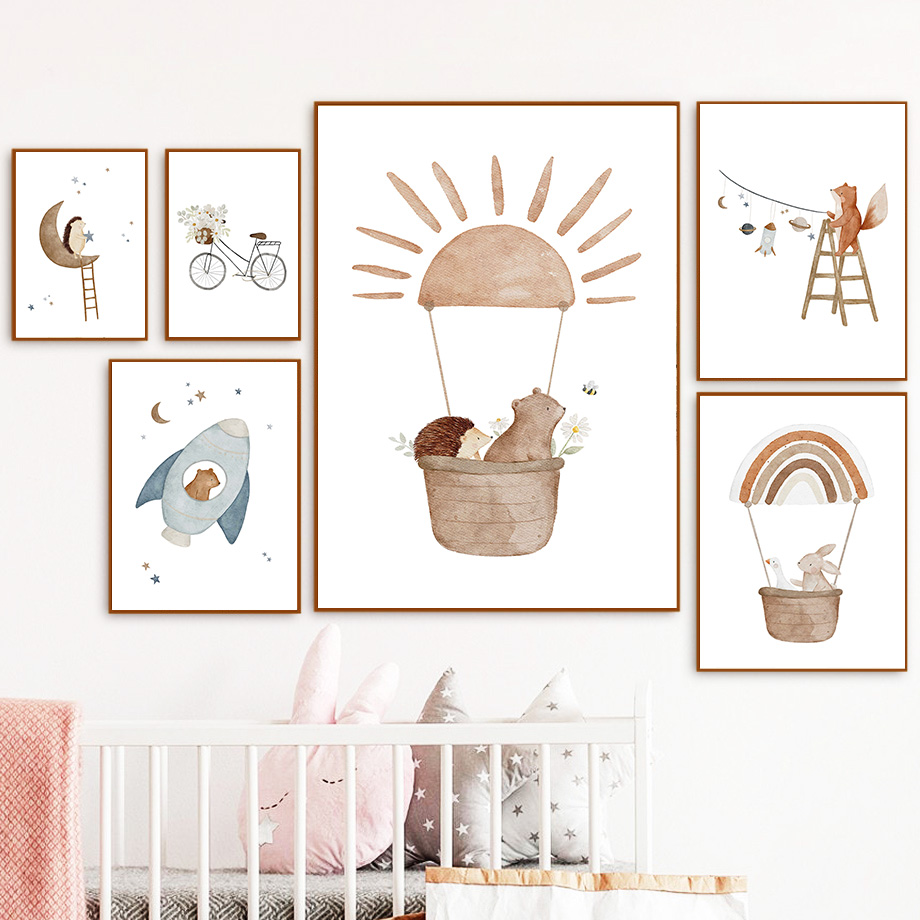 حيوانات كرتونية حضانة جدارية ف - مراجعة Baby Nursery Murals وسعره